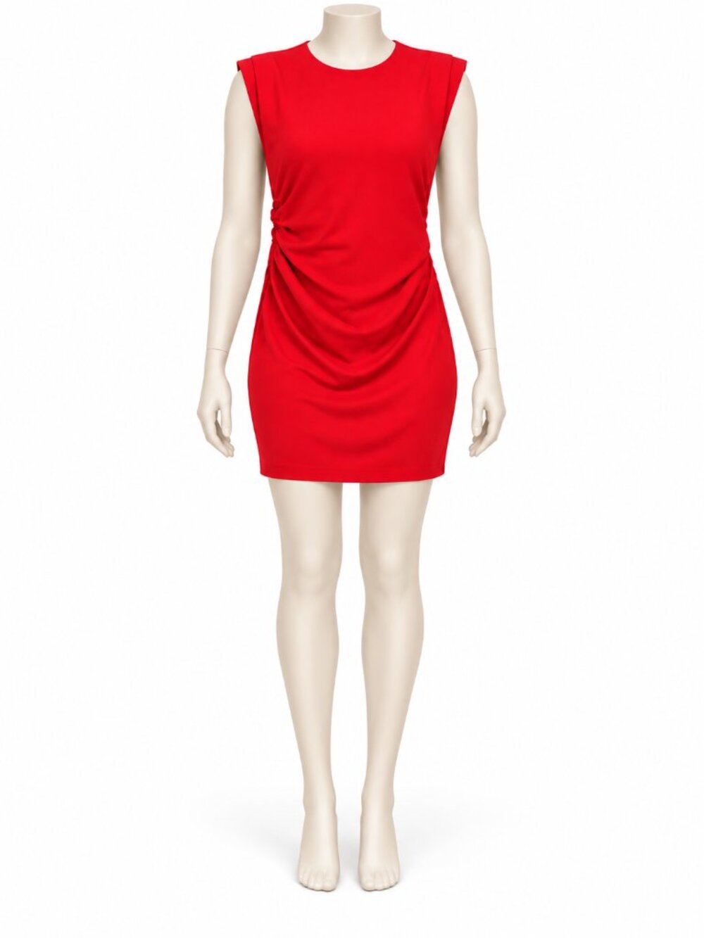 Antonio Melani Red Ruched Sheath Mini Dress Size 12 Sleeveless NWT